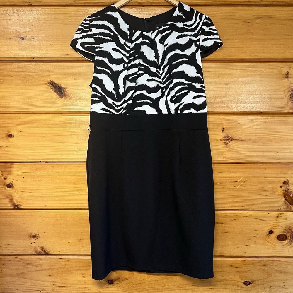 Metaphor Zebra Black & White Sleeveless Round Neck Y2K Dress Women’s Size 16